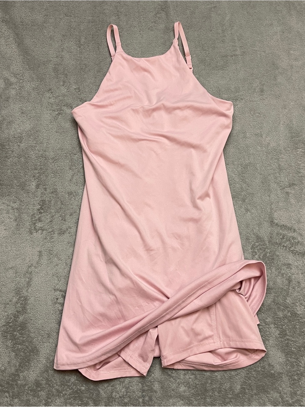 Danskin Womens XS Pink Exercise Dress High Neck Built-In Shorts Athletic Workout